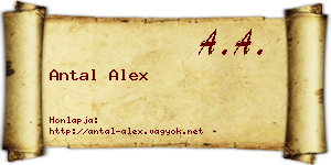 Antal Alex névjegykártya